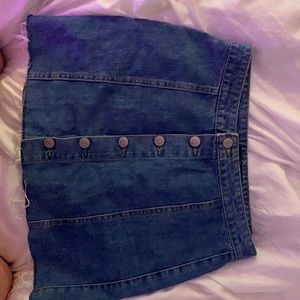 High waisted button up denim/jean skirt